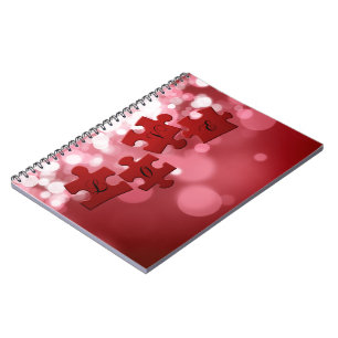 Love Script Puzzle Pieces Notebook