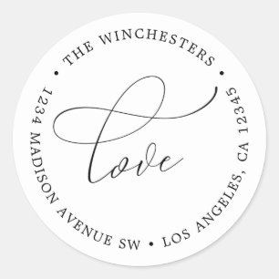 Love Script Return Address Label