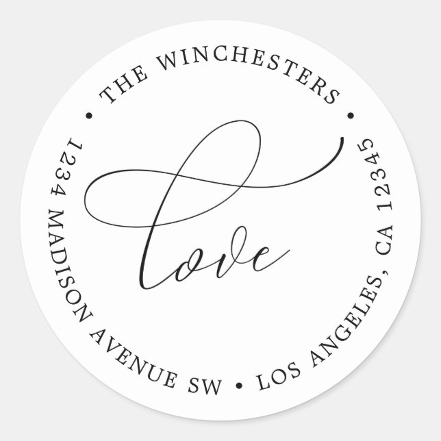 Love Script Return Address Label (Front)
