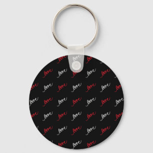 Love Script Typography Elegant Valentine Key Ring