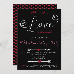 Love Script Valentine's Day Party Invitation