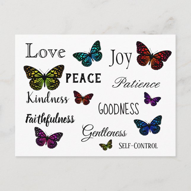 Love Scripture Butterfly Save the Date Announcement Postcard (Front)