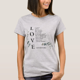 Love Scripture Definition Foliage Sage Text T-Shirt