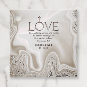 Love Scripture Verse Ephesians 4:2 Wedding Favour Tags