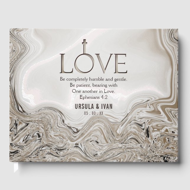 Love Scripture Verse Ephesians 4:2 Wedding Guest Book (Front)