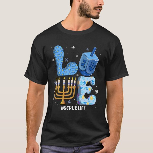 Love Scrub Life Chanukah Jewish Hanukkah Pajama T-Shirt (Front)