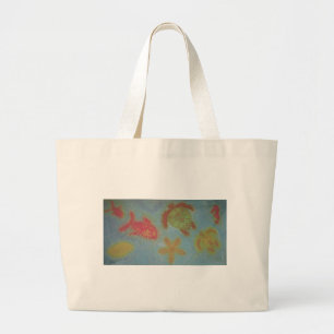 Love Sea Creatures Phat Dyes Tie Dyes Large Tote Bag