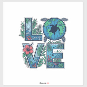 Love Sea Turtle Earth Tropical