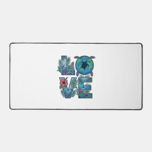 Love Sea Turtle Earth Tropical Desk Mat