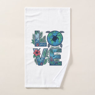 Love Sea Turtle Earth Tropical Hand Towel