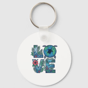 Love Sea Turtle Earth Tropical Key Ring