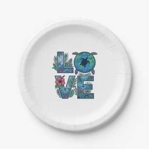 Love Sea Turtle Earth Tropical Paper Plate
