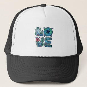 Love Sea Turtle Earth Tropical Trucker Hat
