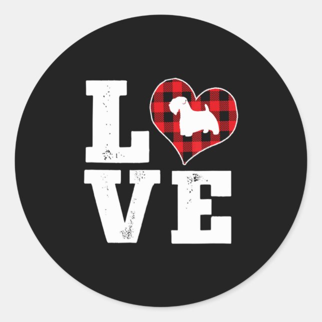 Love Sealyham Terrier Dog Lover For Dog Vale  Classic Round Sticker (Front)