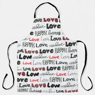 Love Seamless pattern. Love hand written lettering Apron