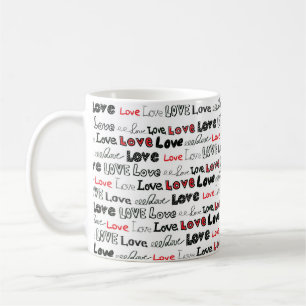 Love Seamless pattern. Love hand written lettering Coffee Mug
