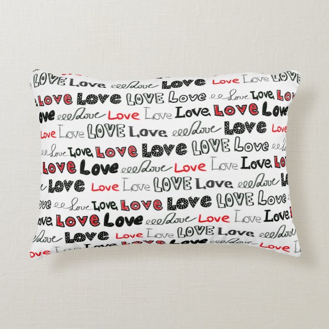 Love Seamless pattern. Love hand written lettering Decorative Cushion (Front)