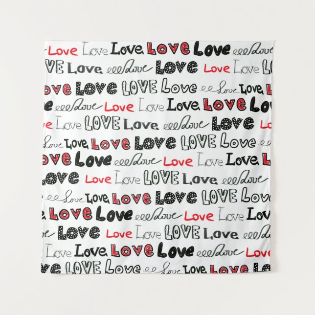 Love Seamless pattern. Love hand written lettering Tapestry (Front)