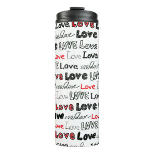 Love Seamless pattern. Love hand written lettering Thermal Tumbler