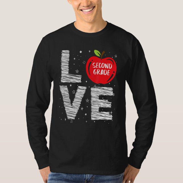 Love Second Grade Cool First Day Of School Student T-Shirt (Front)