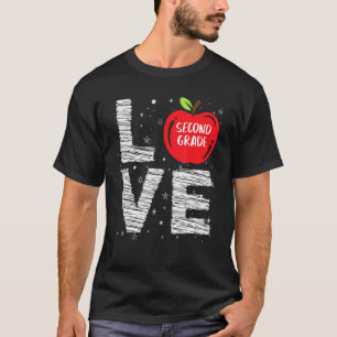 Love Second Grade Cool First Day Of School Student T-Shirt