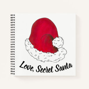 Love, Secret Santa Claus Merry Christmas Red Xmas Notebook