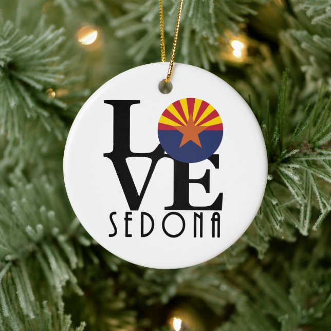 LOVE Sedona Arizona Ceramic Ornament (Tree)