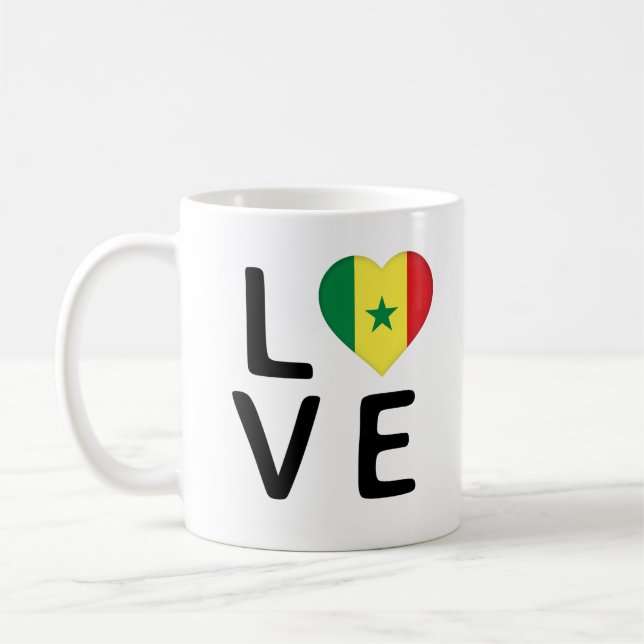 Love - Senegal Flag Coffee Mug (Left)
