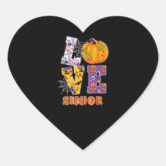 Love Senior Teacher School Halloween Costume Gift Heart Sticker