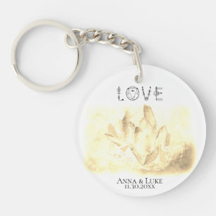 *~* "LOVE" Sepia Crystals Events SWAG Weddings Key Ring