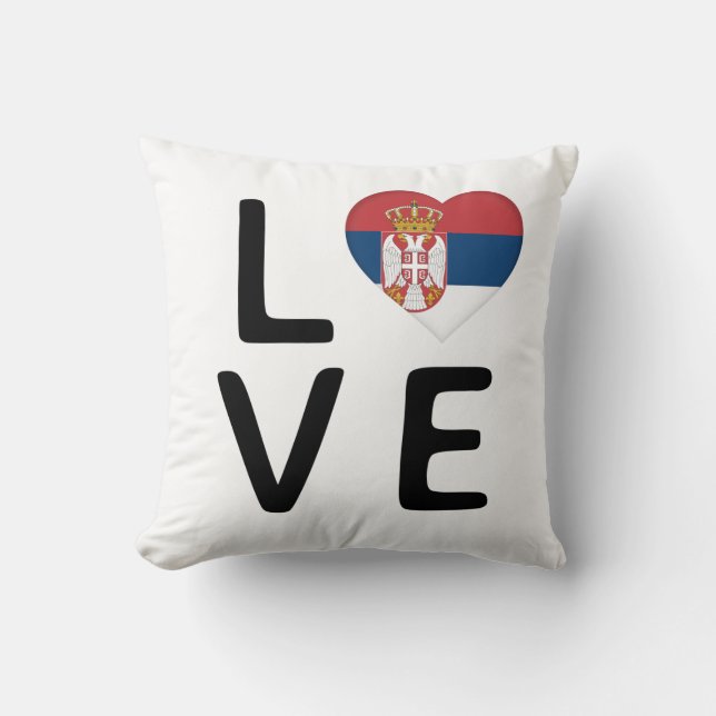 Love - Serbia Flag Cushion (Front)