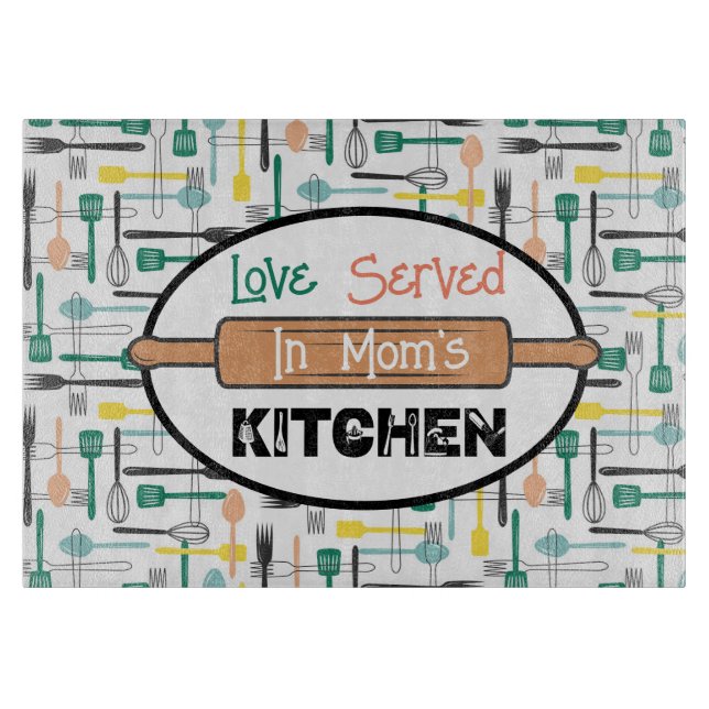Love Served In Mum's Kitchen Cutting Board (Front)