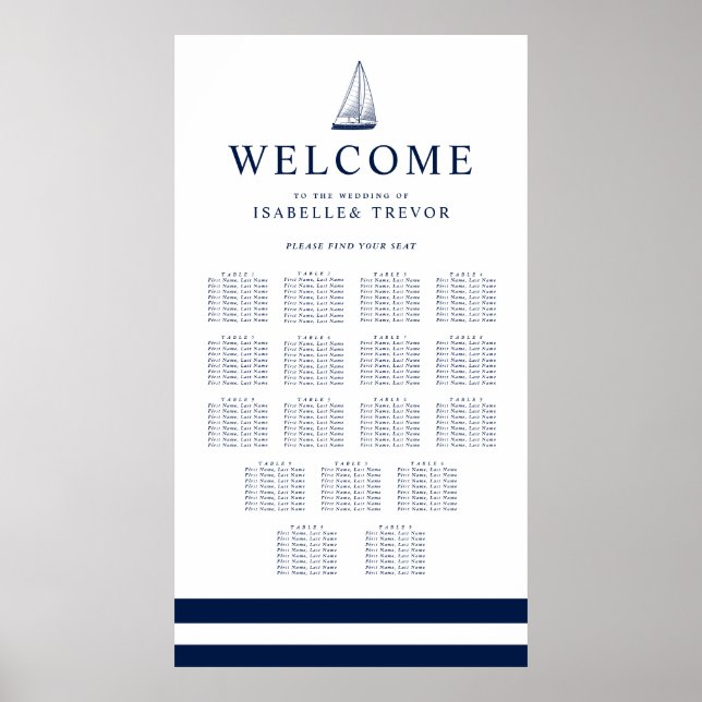 Love Sets Sail | 17 Table Seating Chart (Front)