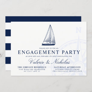 Love Sets Sail   Nautical Engagement Party Invite