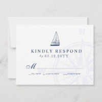 Love Sets Sail Sailboat Nautical Wedding RSVP