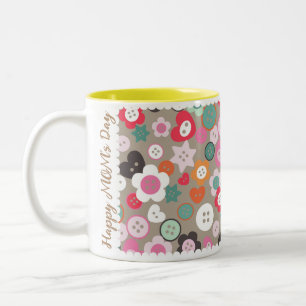 Love Sewing Buttons Brown Two-Tone Coffee Mug