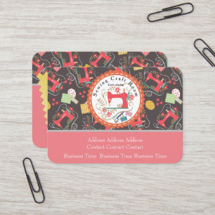 Love Sewing Cute Photo Brown Business Card