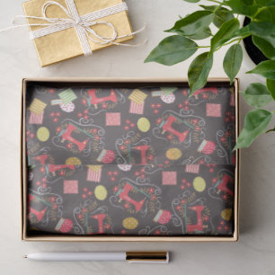 Love Sewing Machine Brown Tissue Paper
