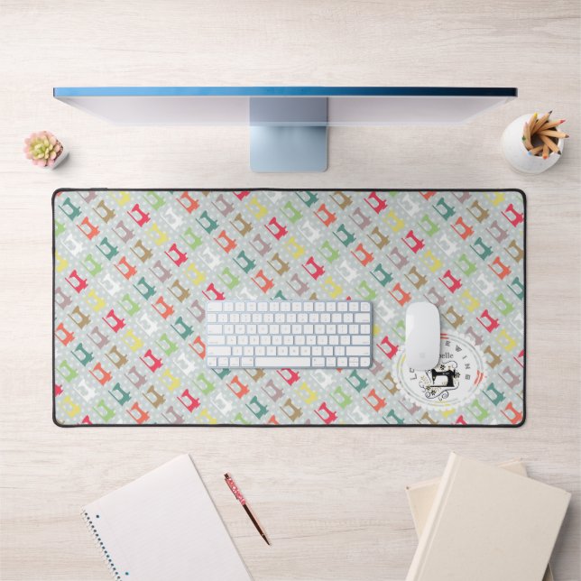 Love Sewing Machine Grey Desk Mat (Office 1)