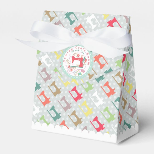 Love Sewing Machine Silhuoette Grey   Favour Box (Front Side)