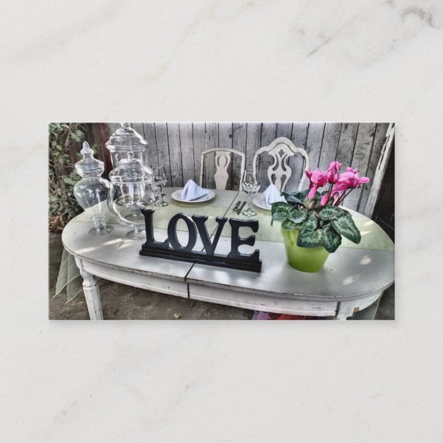 LOVE - Shabby Chic Outdoor Wedding Reception Enclosure Card (Front)