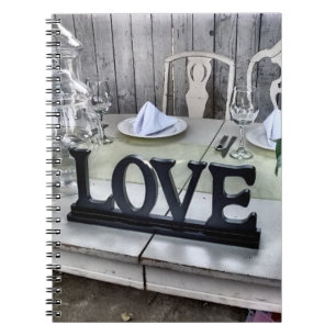 LOVE - Shabby Chic Outdoor Wedding Reception Notebook