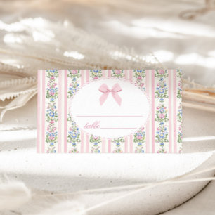 Love Shack Baby Coquette Bow Floral place card