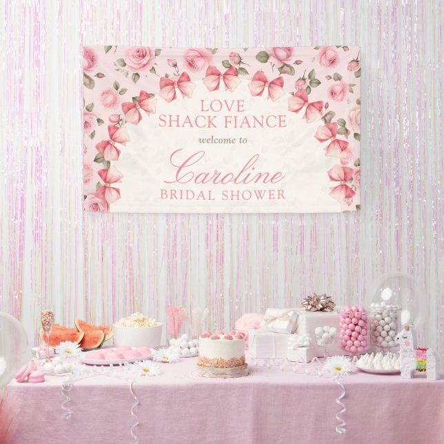 Love Shack Fiance Floral Bridal Shower Welcome Banner (Party)