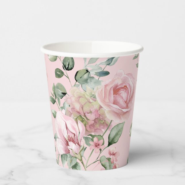 Love Shack Fiance Garden Party Bridal Shower Paper Cups (Left)