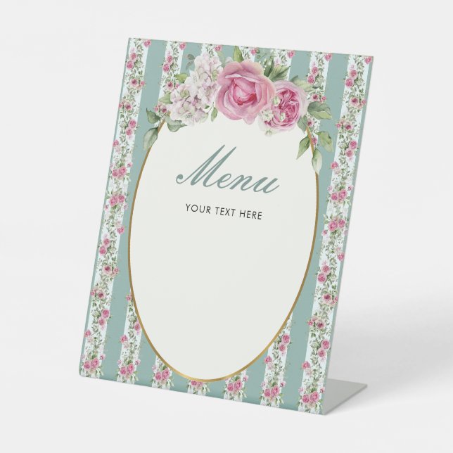 Love Shack Fiance Menu Bridal Shower Pedestal Sign (Front)