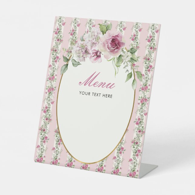 Love Shack Fiance Menu Bridal Shower Pedestal Sign (Front)