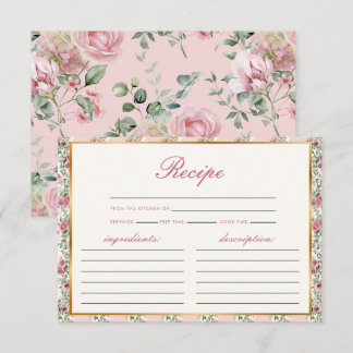 Love Shack Fiance Recipe Bridal Shower Enclosure Card