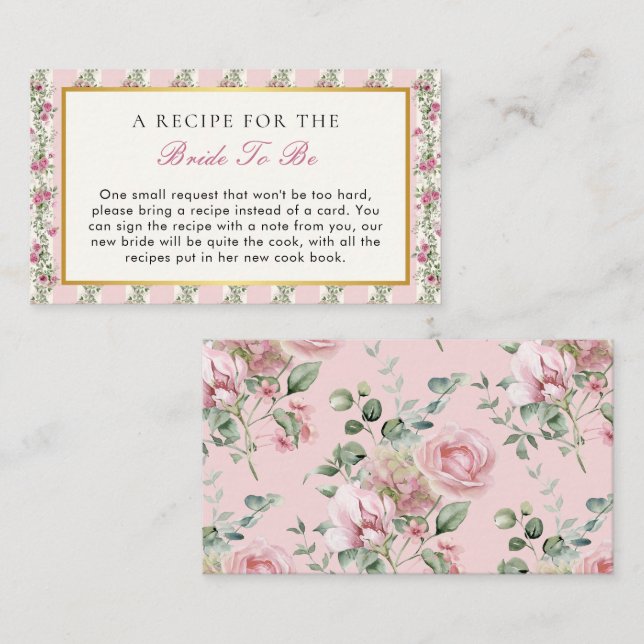 Love Shack Fiance Tea Party Bridal Shower Recipe  Enclosure Card (Front/Back)