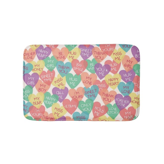 Love Shape Background Bath Mat (Front)